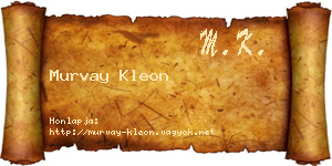 Murvay Kleon névjegykártya